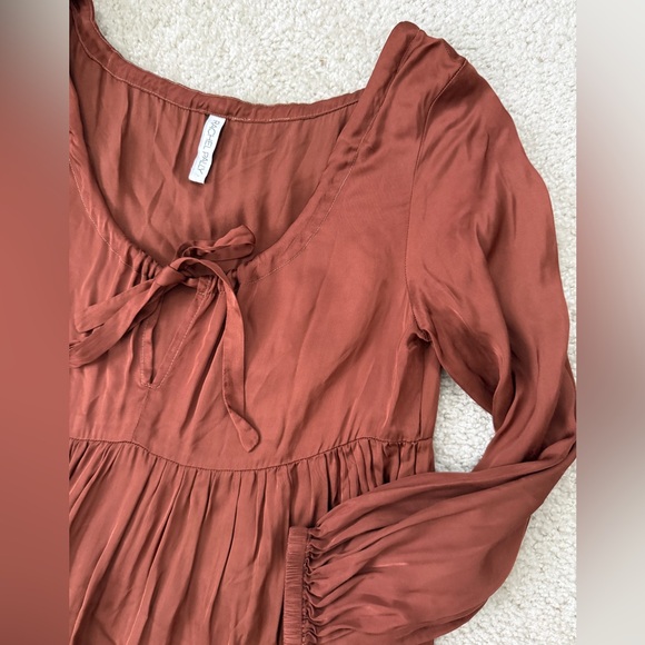 Rachel Pally Silky Rust Red Midi Dress Small - Picture 3 of 5